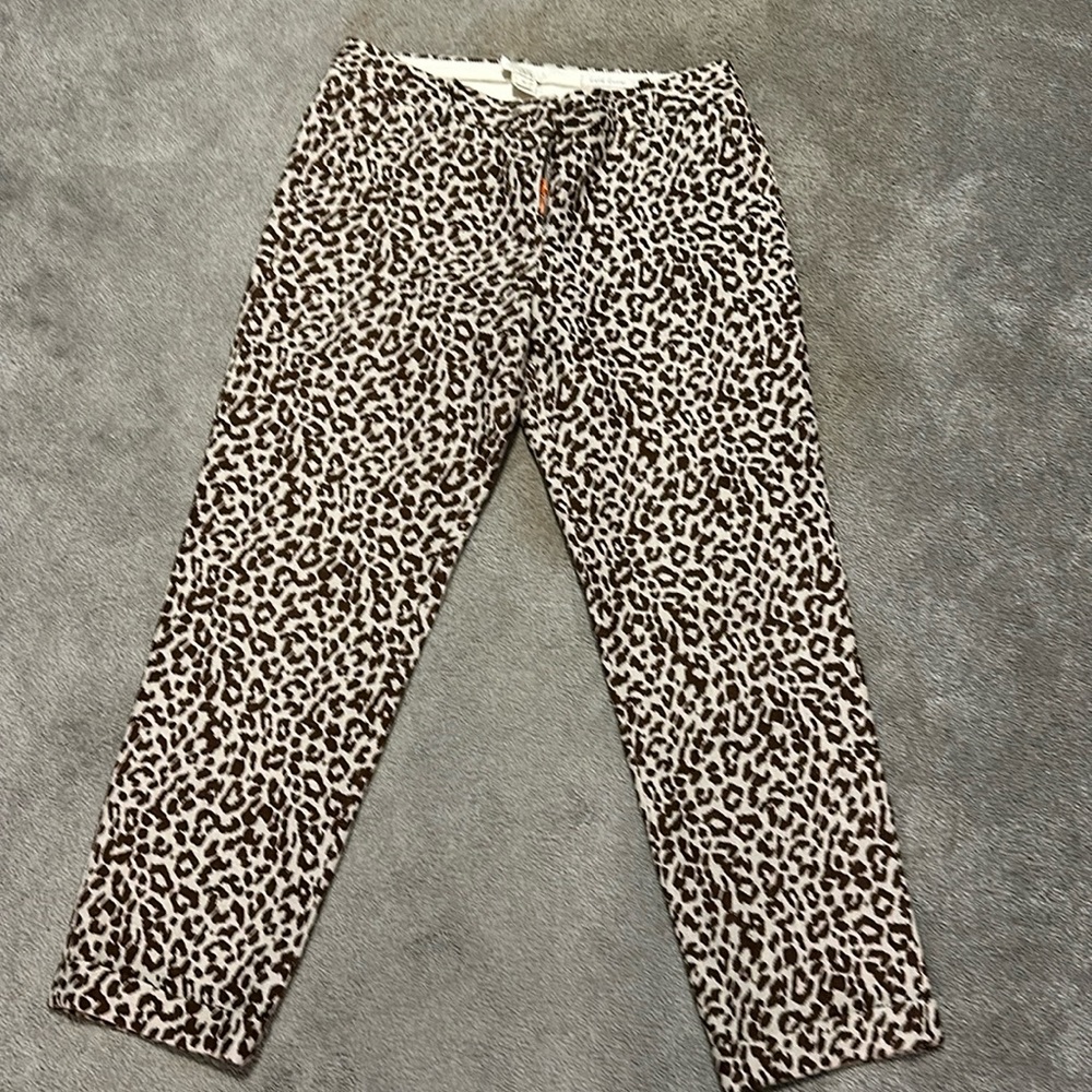 Giraffe print 100% J Crew linen pants